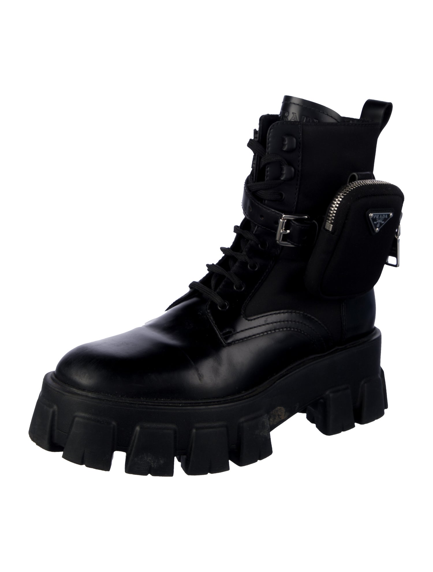 Prada Leather Combat Boots