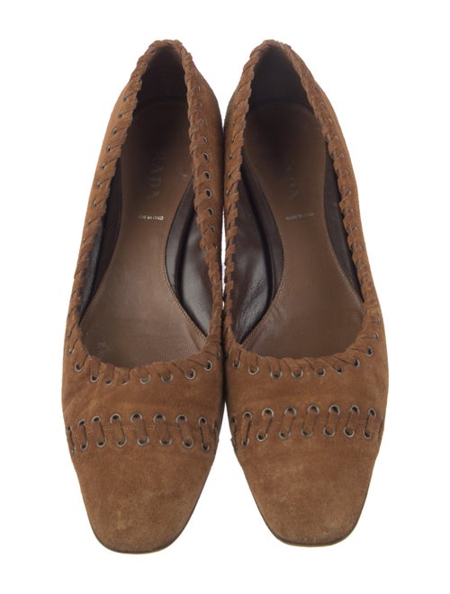 Prada Suede Whipstitch Trim Pumps