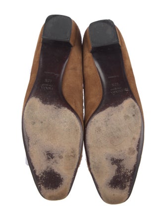 Prada Suede Whipstitch Trim Pumps