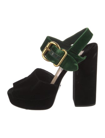 Prada Velvet Slingback Sandals