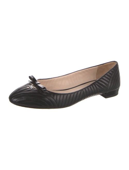 Prada Quilted Pattern Leather Ballet Flats