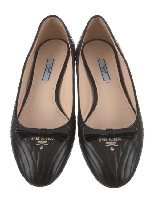 Prada Quilted Pattern Leather Ballet Flats