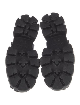 Prada Enameled Metal Triangle Rubber Sandals