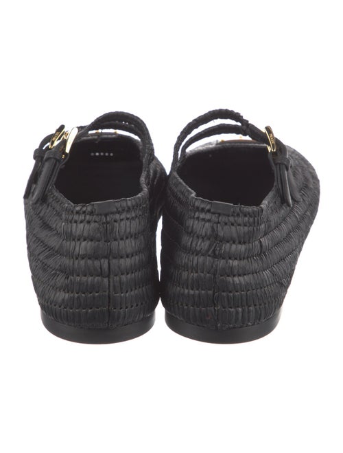 Prada Raffia Mary Jane Flats