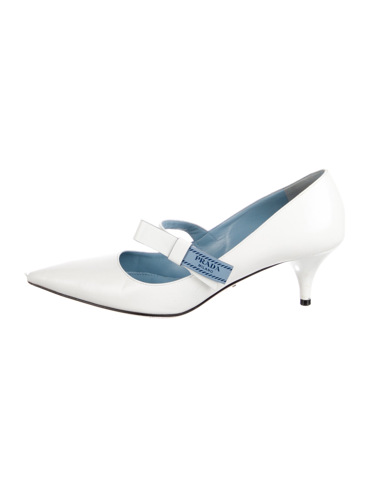 Prada Leather Bow Accents Pumps