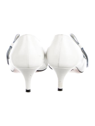 Prada Leather Bow Accents Pumps