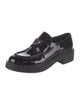 Prada Enameled Metal Triangle Patent Leather Dress Loafers