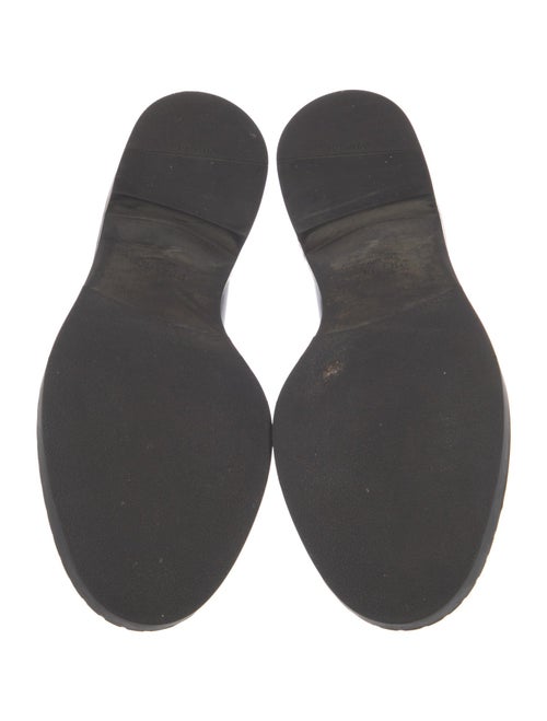 Prada Enameled Metal Triangle Patent Leather Dress Loafers