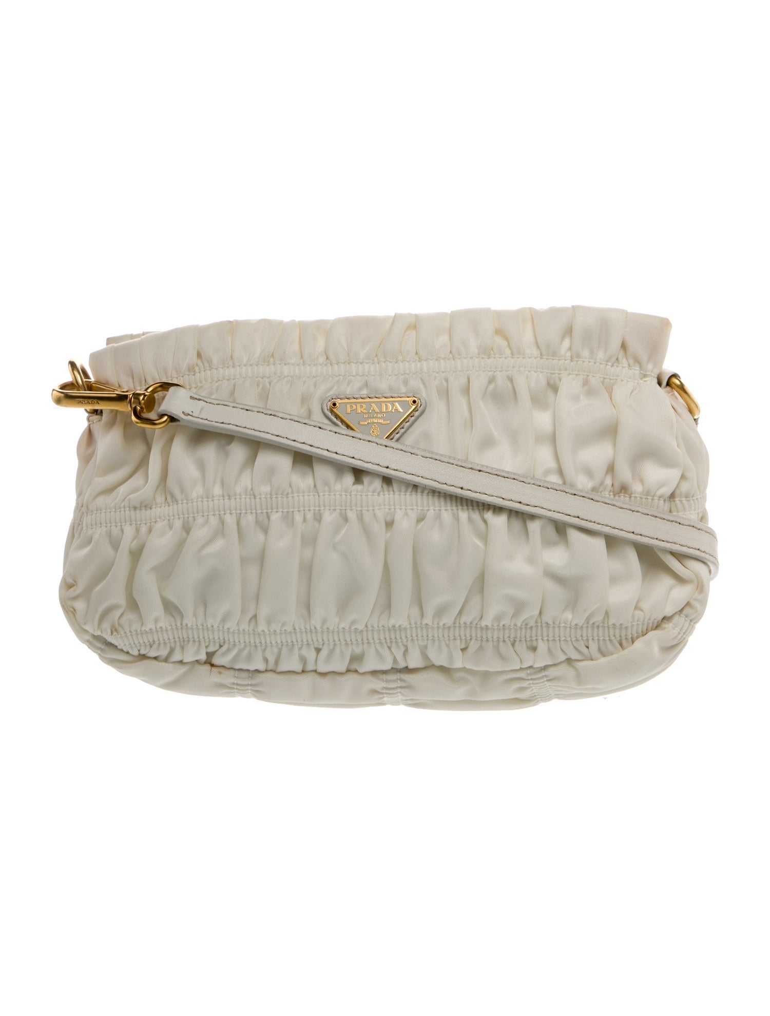 Prada Enameled Metal Triangle Top Handle Bag