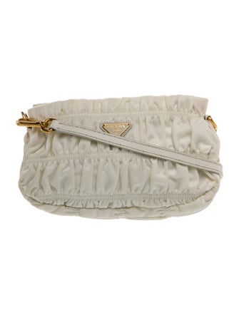 Prada Enameled Metal Triangle Top Handle Bag