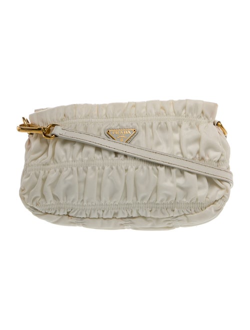 Prada Enameled Metal Triangle Top Handle Bag