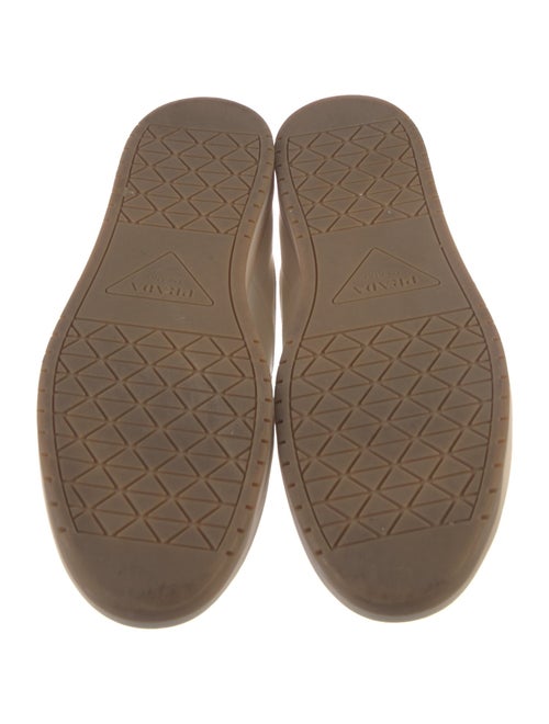 Prada Enameled Metal Triangle Leather Sneakers