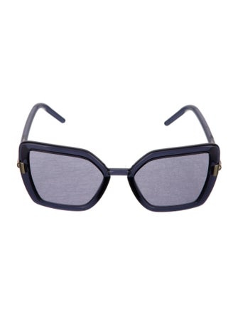 Prada Enameled Metal Triangle Square Sunglasses