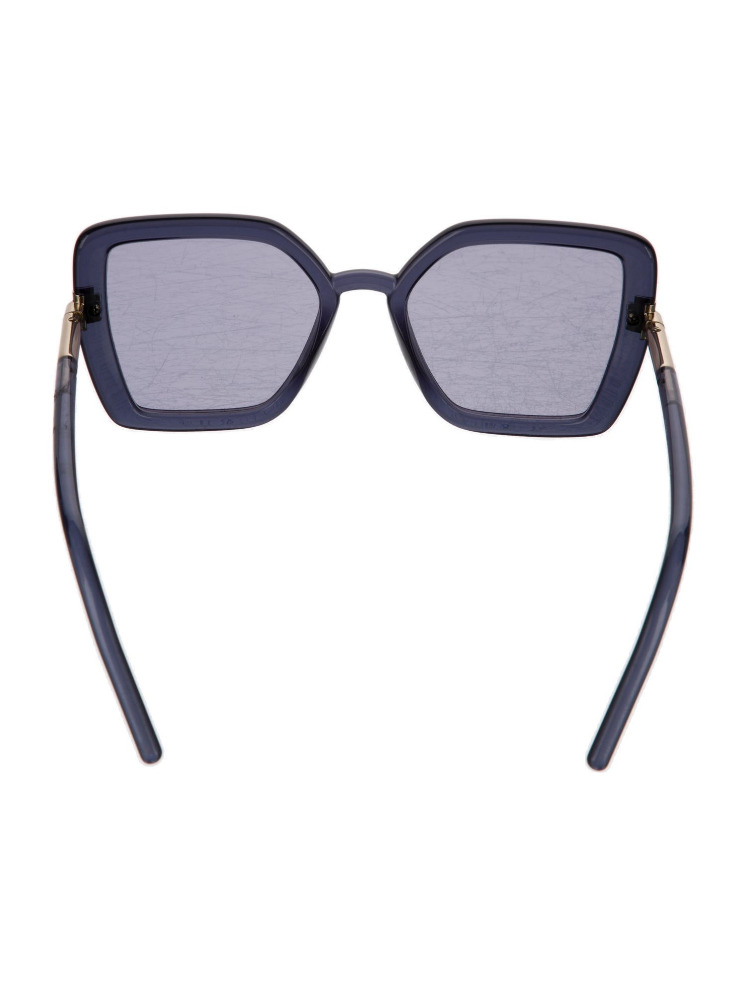 Prada Enameled Metal Triangle Square Sunglasses