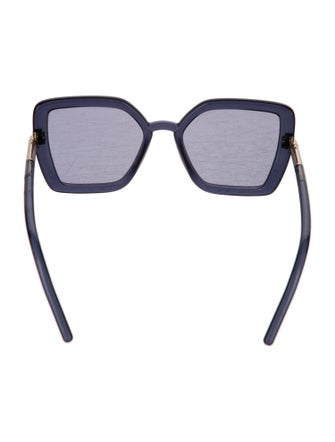 Prada Enameled Metal Triangle Square Sunglasses