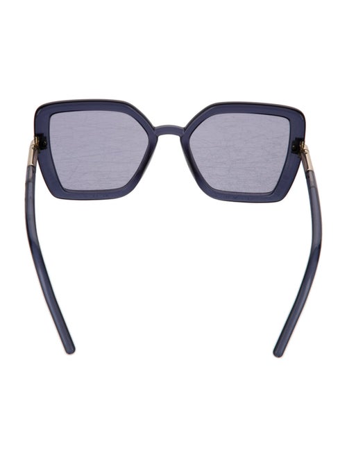 Prada Enameled Metal Triangle Square Sunglasses