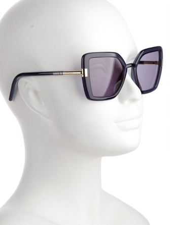 Prada Enameled Metal Triangle Square Sunglasses