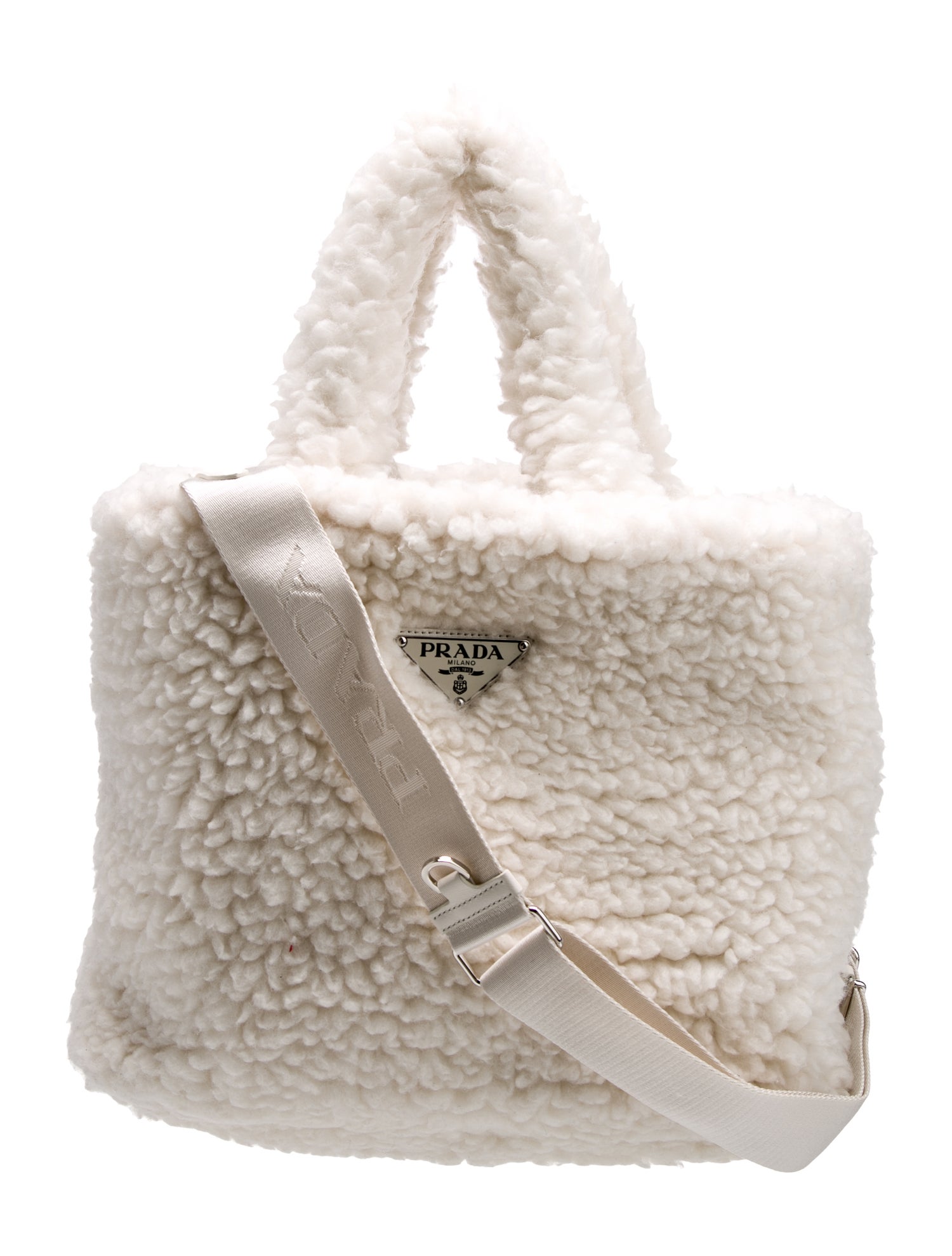 Prada Shearling Top Handle Bag w/ Tags