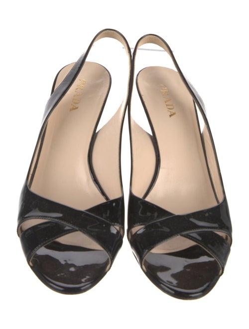 Prada Patent Leather Slingback Sandals