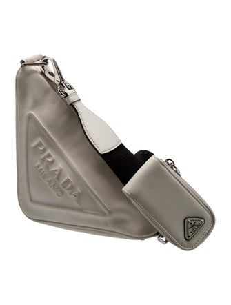 Prada Enameled Metal Triangle Triangle