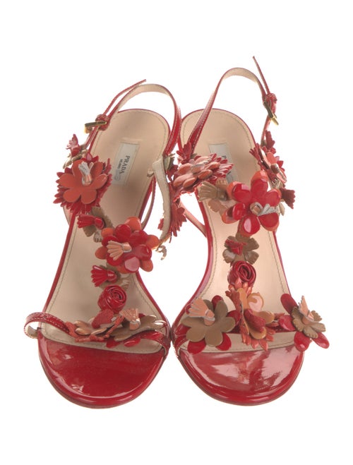 Prada Patent Leather T-Strap Sandals