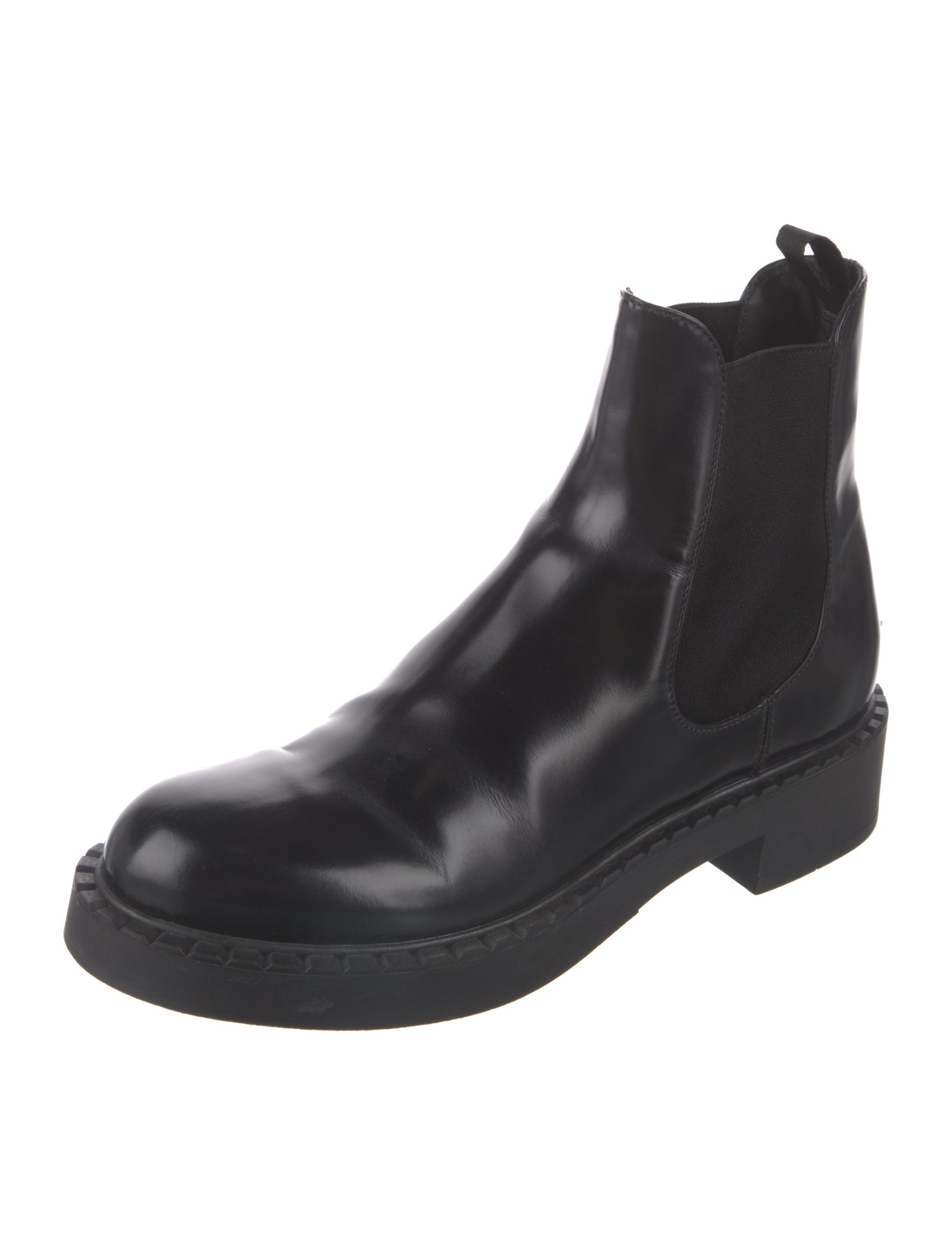 Prada Patent Leather Chelsea Boots