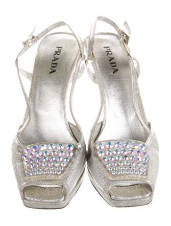 Prada Leather Slingback Sandals