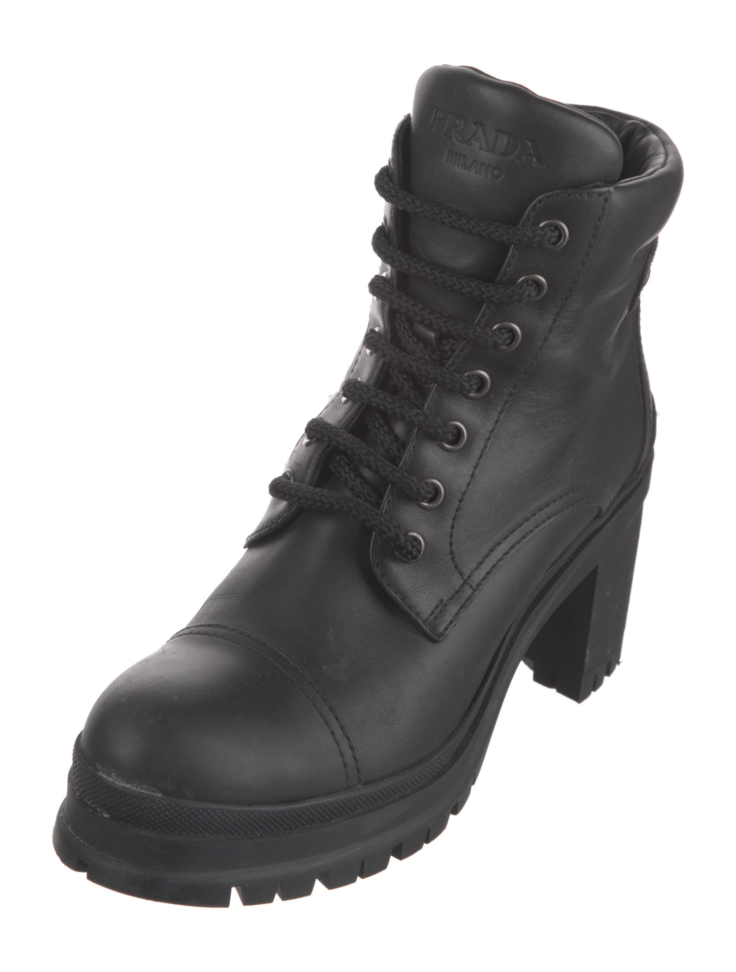 Prada Leather Combat Boots