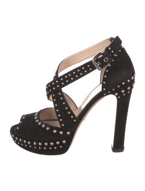 Prada Suede Studded Accents Sandals