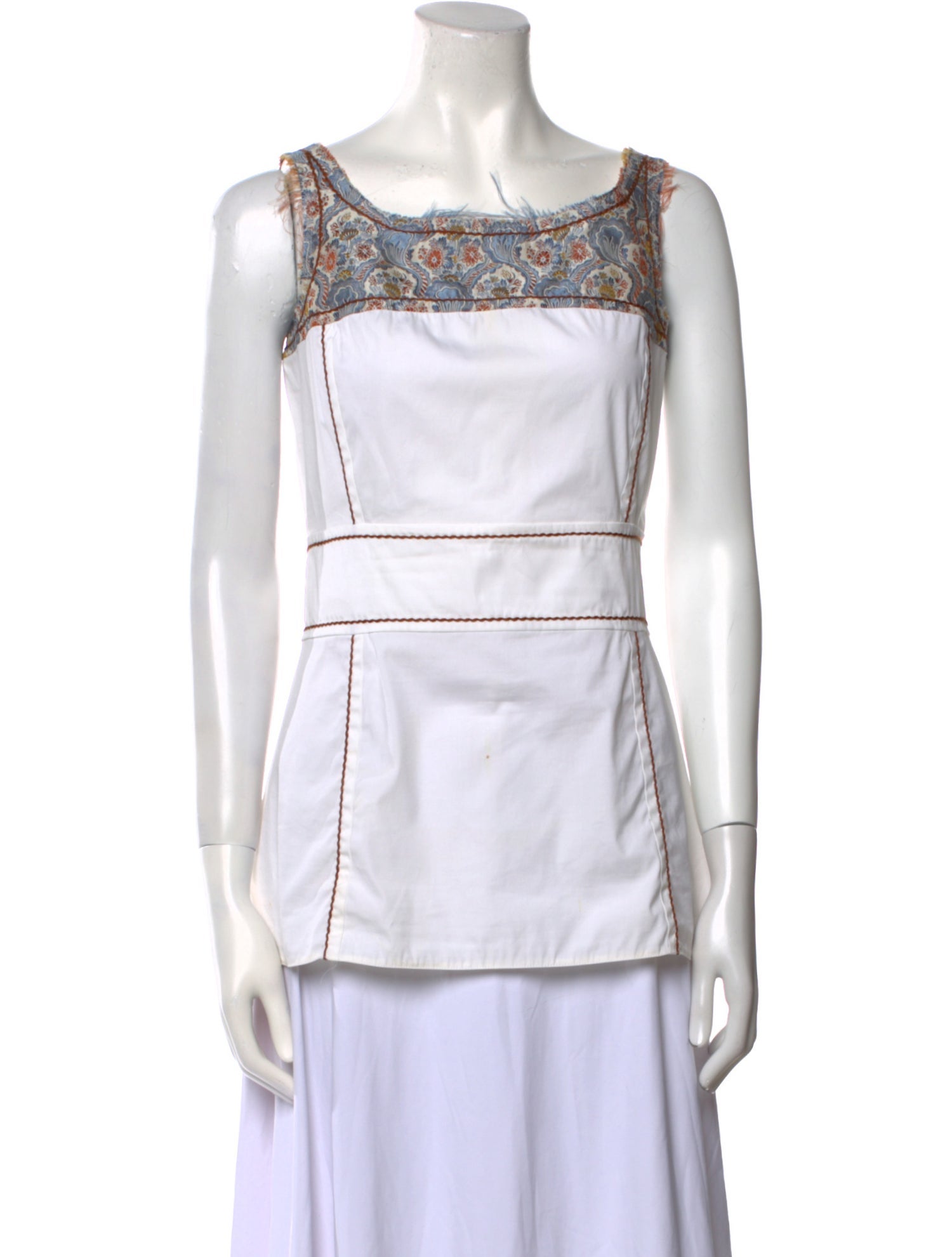 Prada 2015 Square Neckline Crop Top