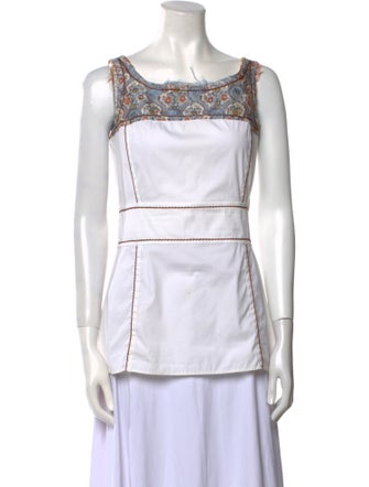 Prada 2015 Square Neckline Crop Top