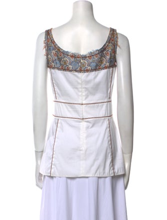 Prada 2015 Square Neckline Crop Top