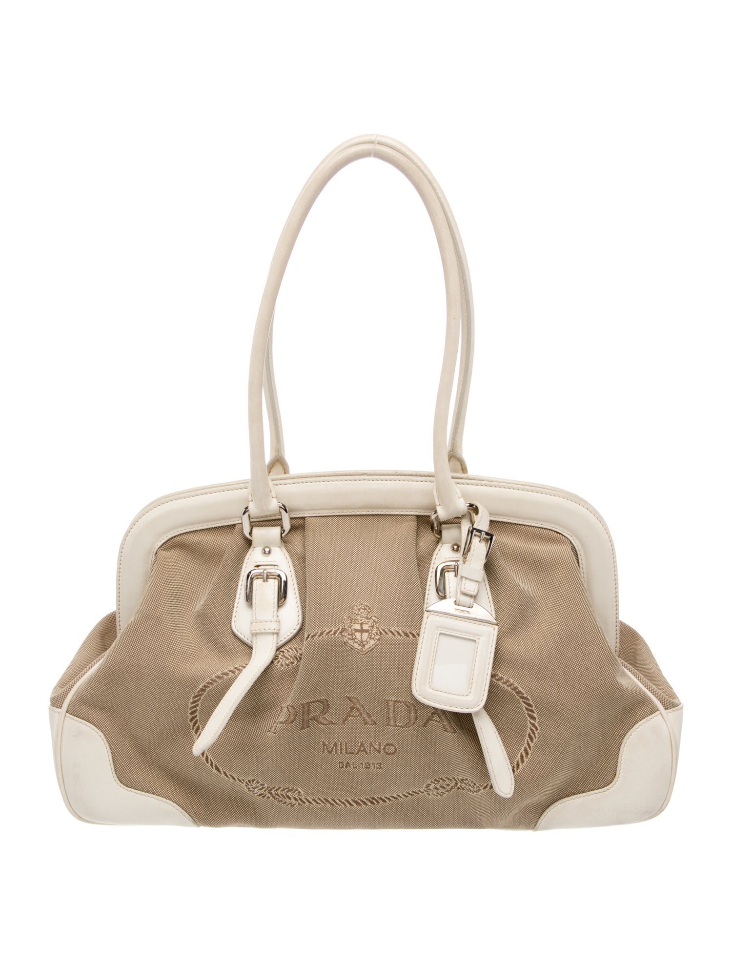 Prada Enameled Metal Triangle Bauletto