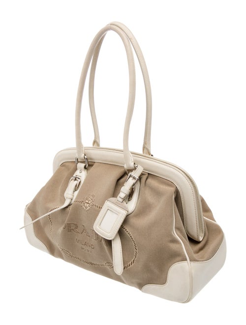 Prada Enameled Metal Triangle Bauletto