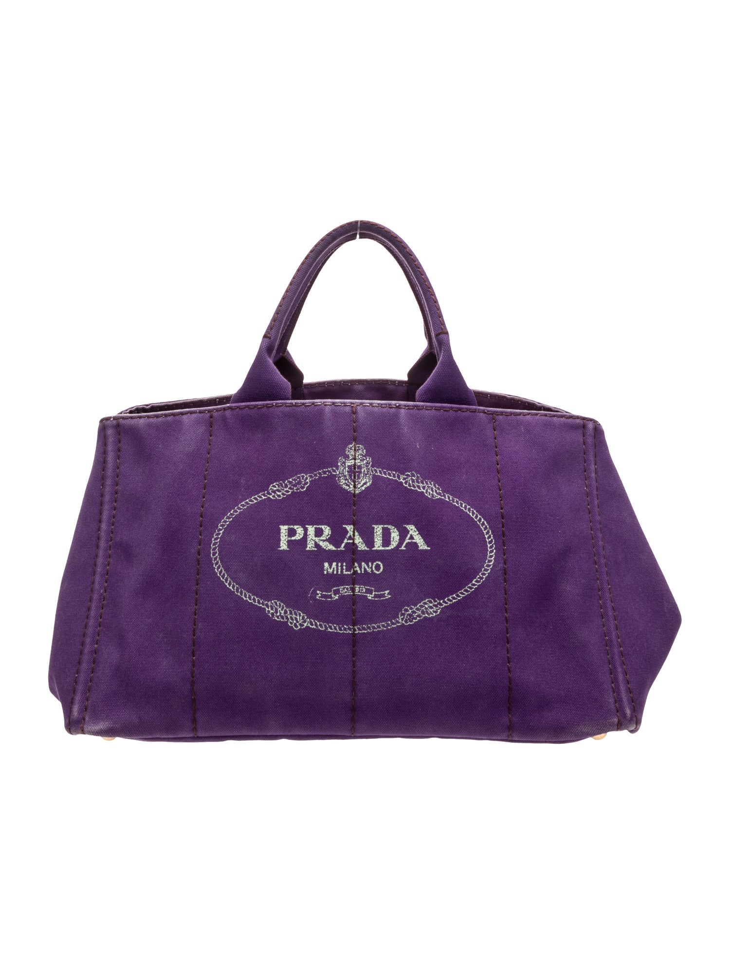 Prada Enameled Metal Triangle Top Handle Bag