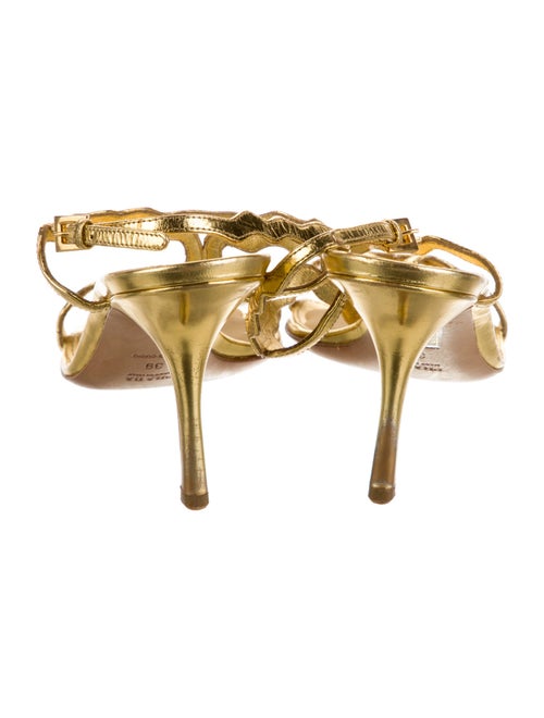 Prada Leather T-Strap Sandals