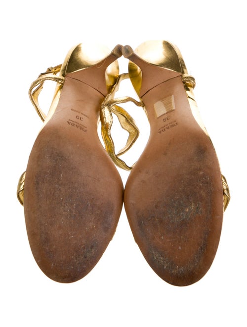 Prada Leather T-Strap Sandals