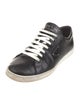 Prada Enameled Metal Triangle Leather Sneakers