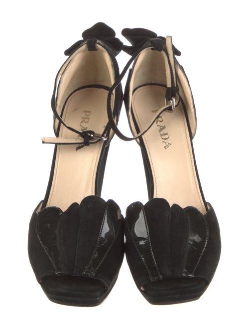 Prada Suede Leather Trim Embellishment D'Orsay Pumps
