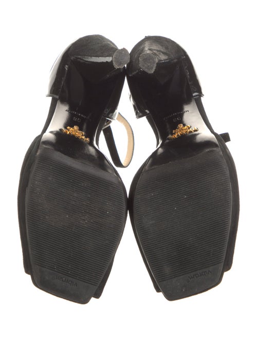 Prada Suede Leather Trim Embellishment D'Orsay Pumps