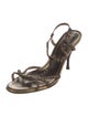 Prada Leather Crystal Embellishments Slingback Sandals