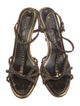 Prada Leather Crystal Embellishments Slingback Sandals