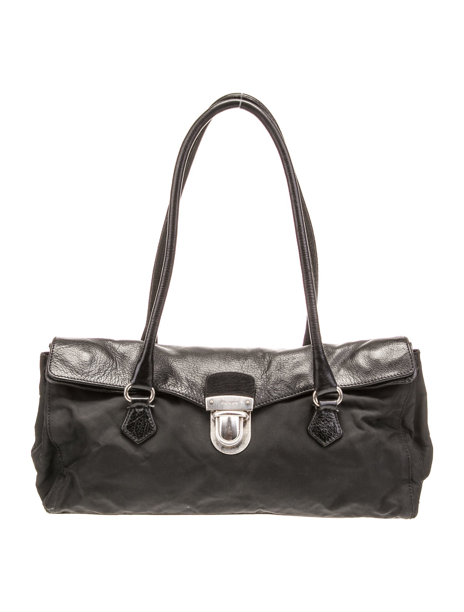 Prada Enameled Metal Triangle Easy