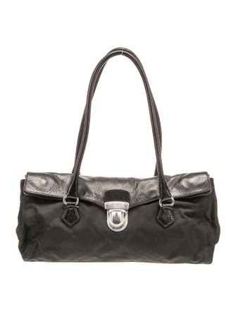 Prada Enameled Metal Triangle Easy