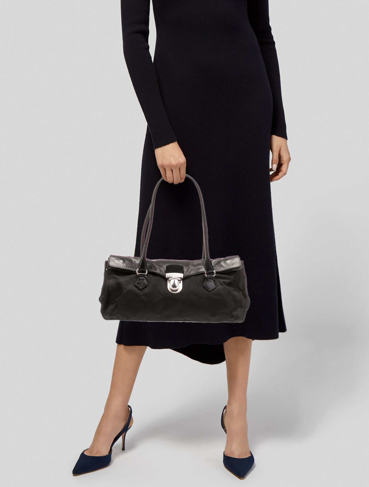 Prada Enameled Metal Triangle Easy