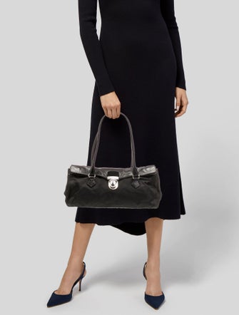 Prada Enameled Metal Triangle Easy