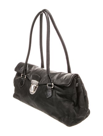 Prada Enameled Metal Triangle Easy