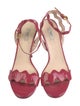 Prada Patent Leather Scalloped Accent Sandals