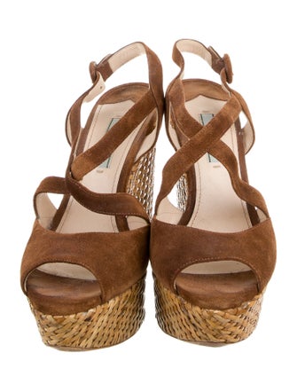 Prada Suede Animal Print Slingback Pumps