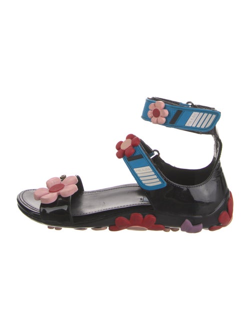Prada Patent Leather Floral Print Gladiator Sandals
